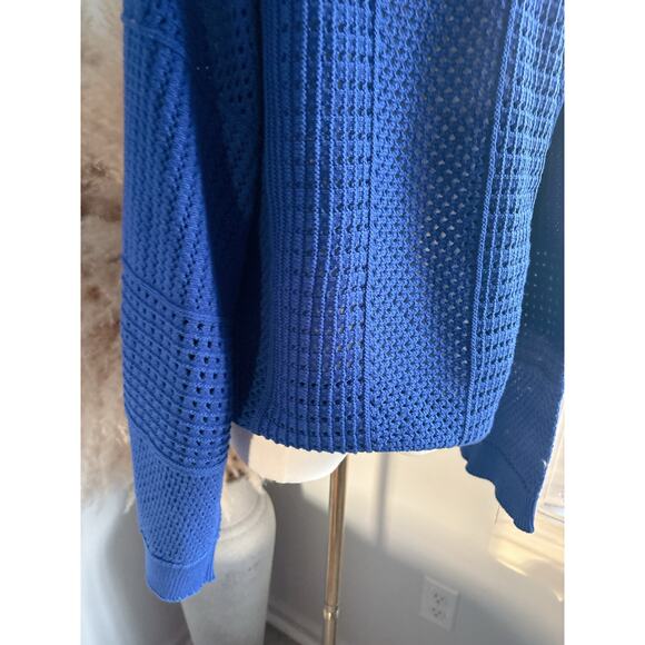 Anthropologie Moth Reese Kimono Blue Boatneck Sweater Womens Small - Picture 10 of 11